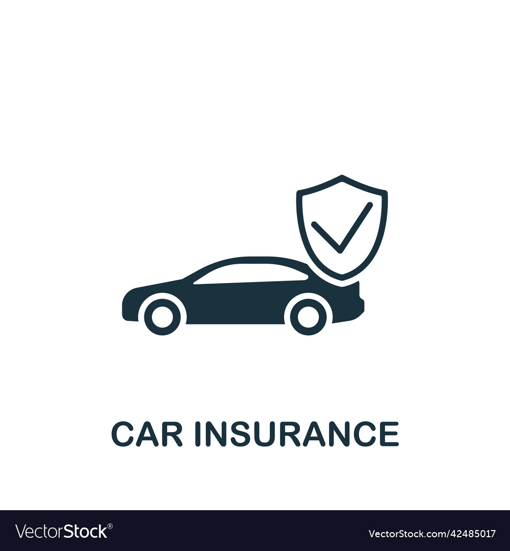 Car insurance icon monochrome simple insurance Vector Image