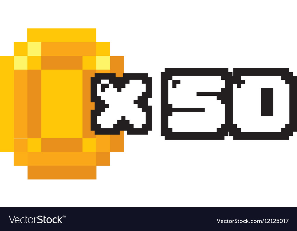 Coin gold pixelated icon