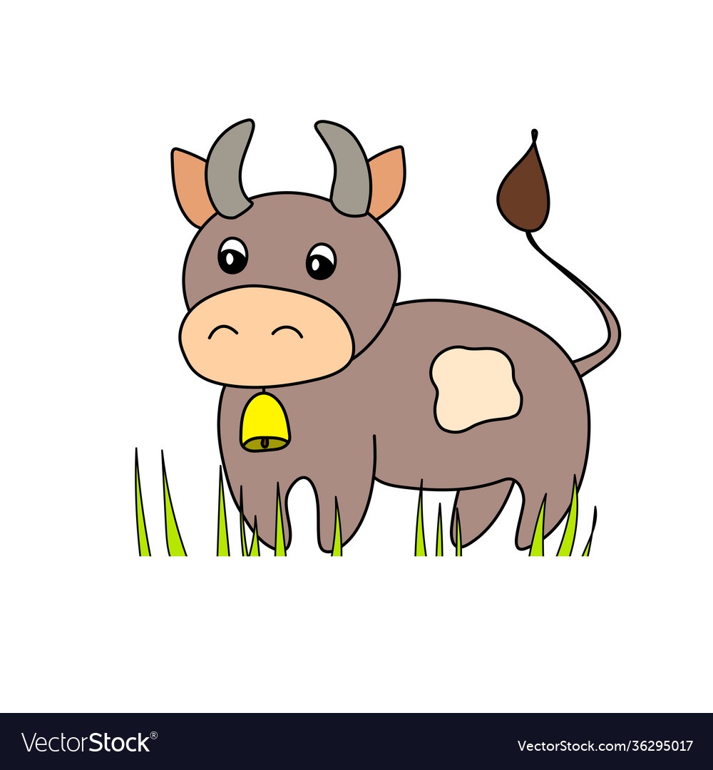 Colorful bull for kids animal vector image Colorful bull for kids animal