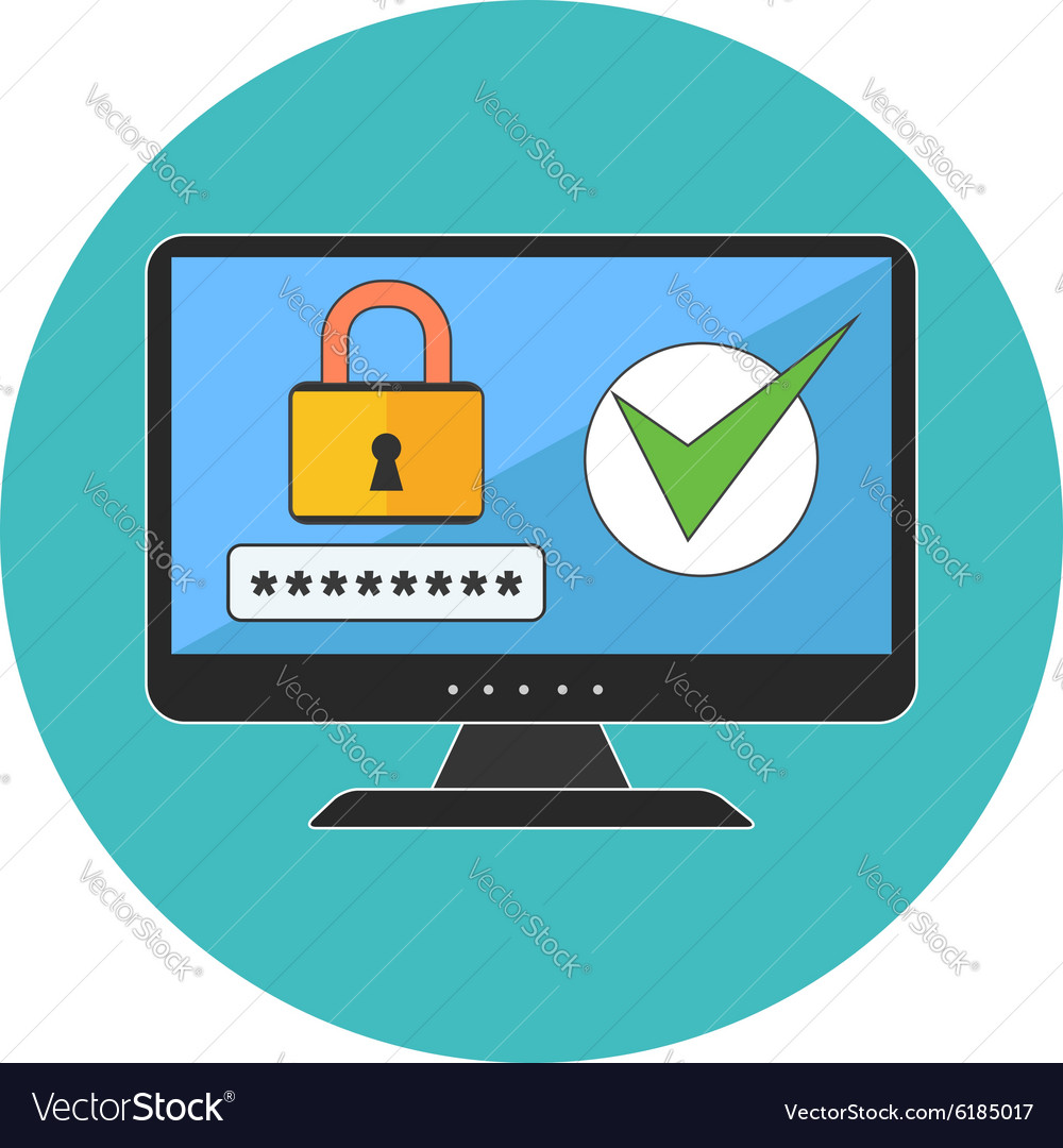 Computer security concept flat design icon