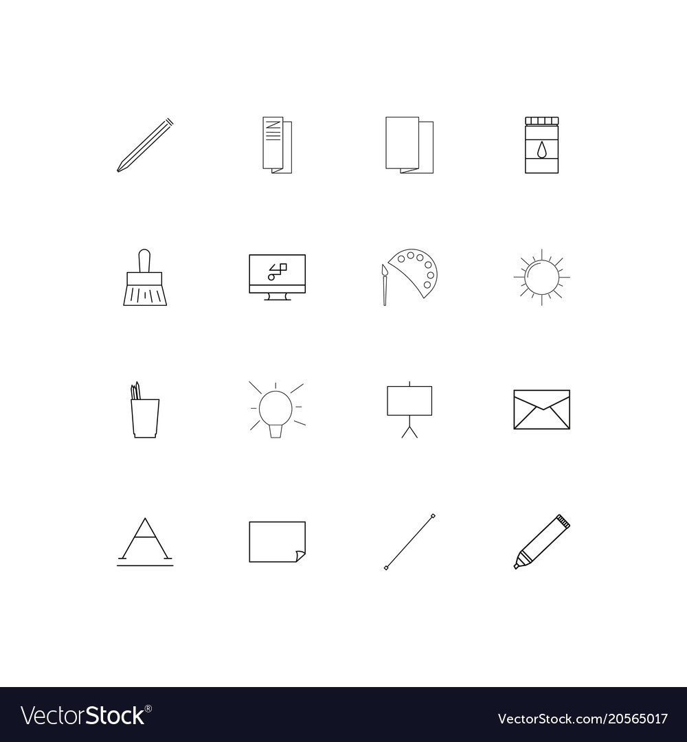 Creative process and design simple linear icons