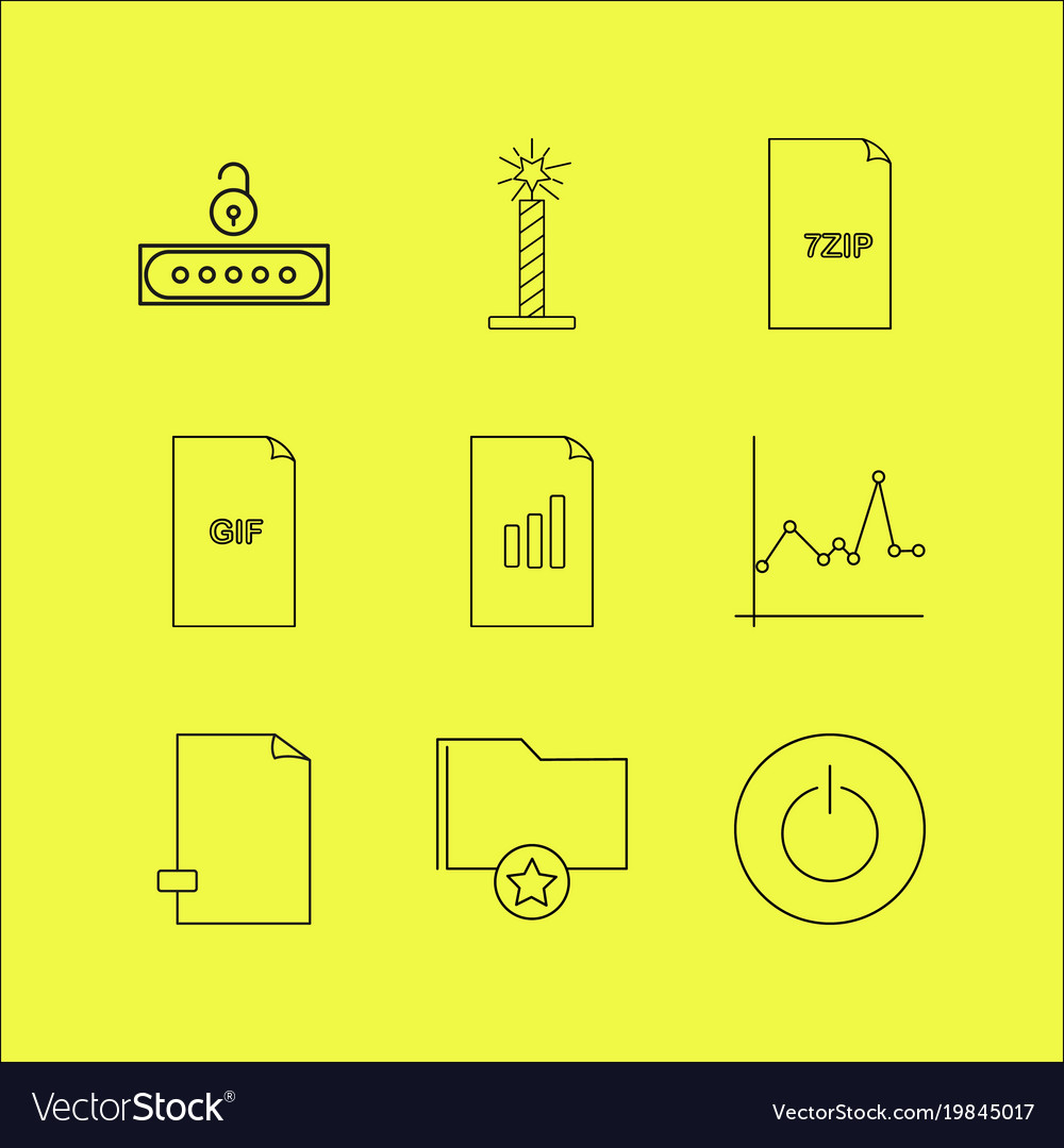 Files and folders linear icon set simple outline