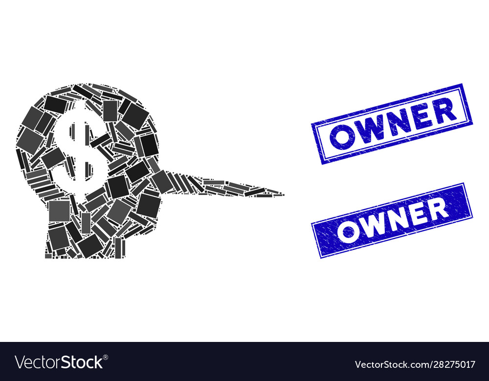 Financial scammer mosaic and distress rectangle vector image Financial scammer mosaic and distress rectangle