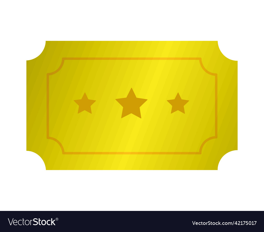 Golden ticket icon Royalty Free Vector Image - VectorStock