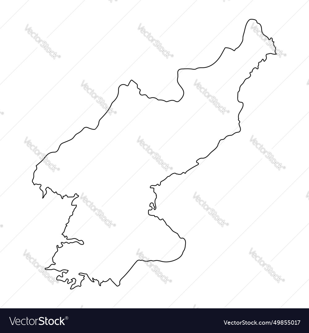 Highly detailed north korea map with borders