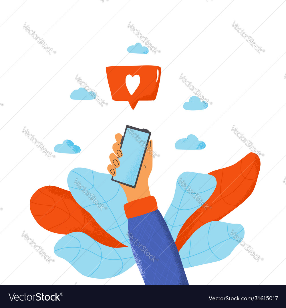 Human hand holding a phone design