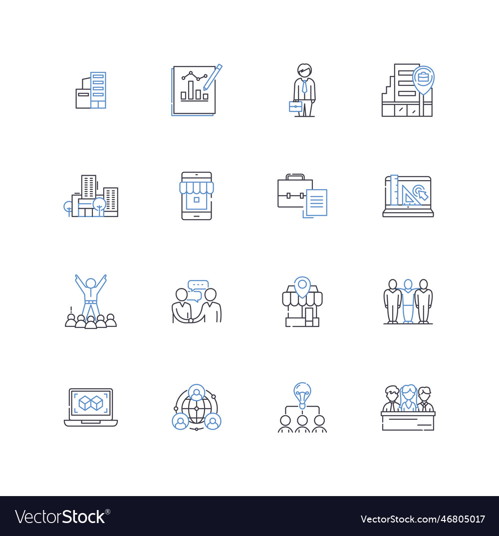 It strategy line icons collection alignment Vector Image
