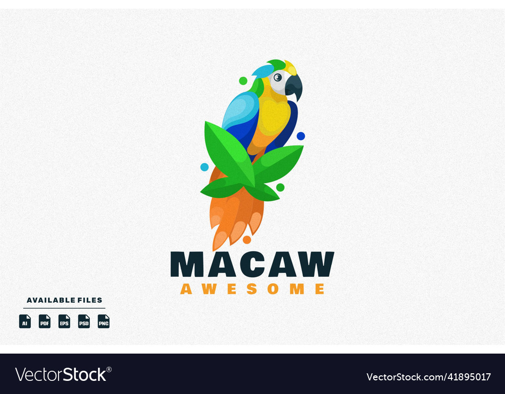 Macau bird mascot logo Royalty Free Vector Image