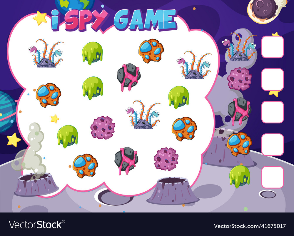 Math counting game template of space vector image Math counting game template of space