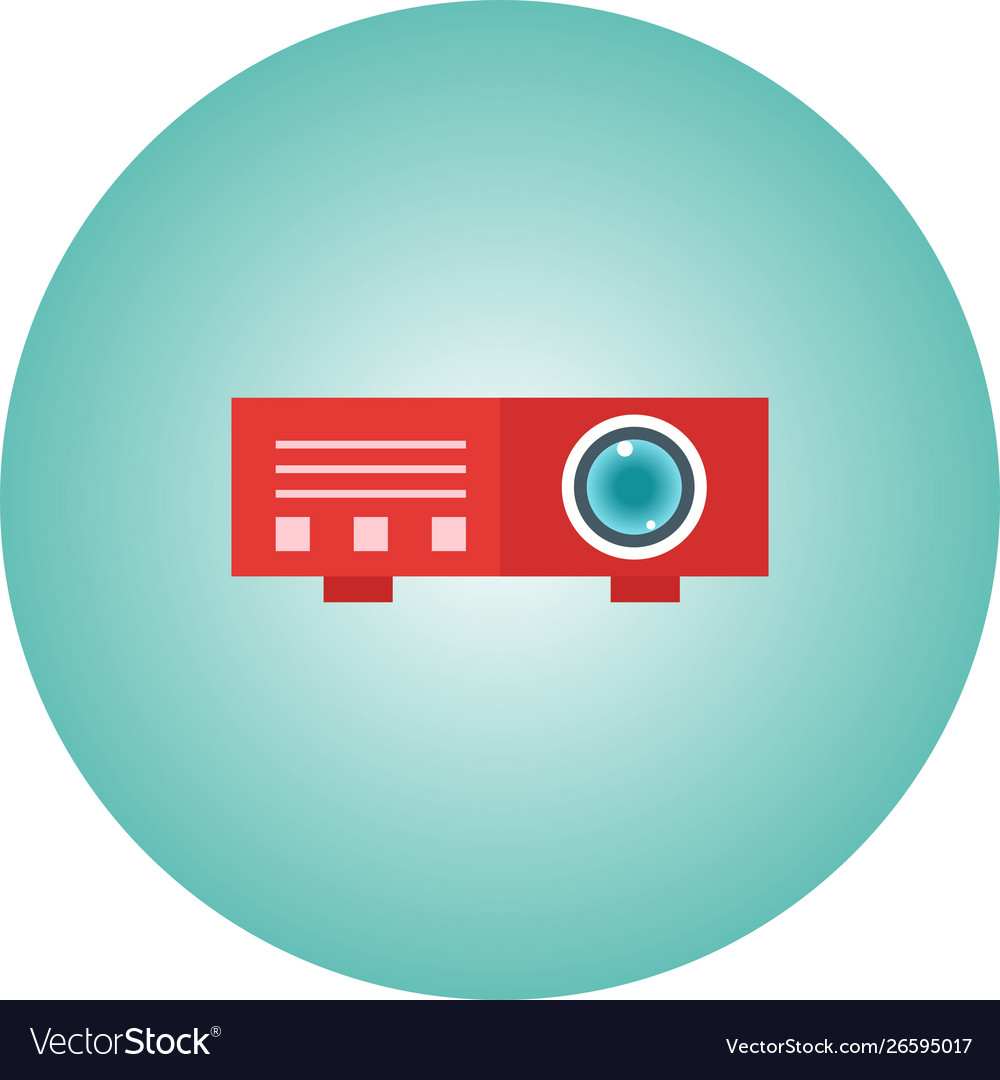 Projector flat icon with gradient background