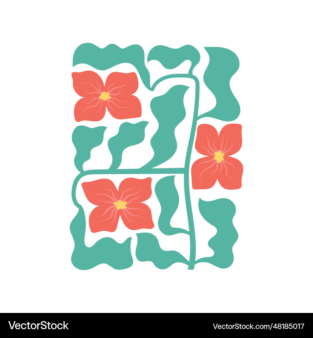 Retro flower power gift tag card template Vector Image