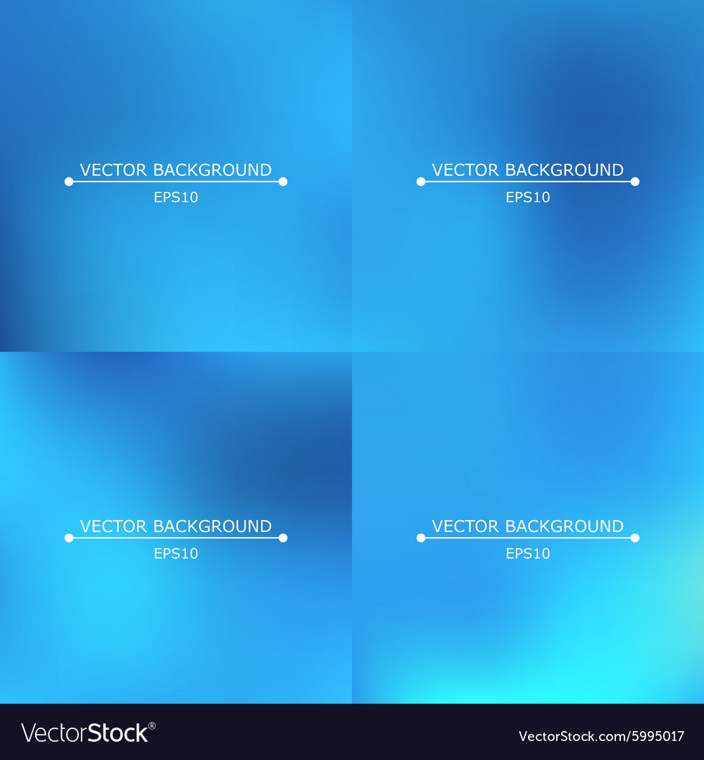 Set of four bright blurry backgrounds