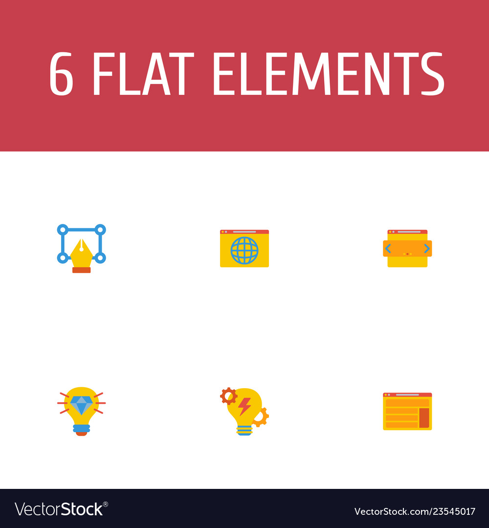 Set of wd icons flat style symbols with web