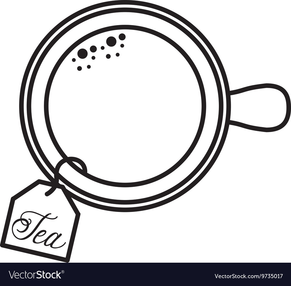 Tea cup with bag isolated icon design