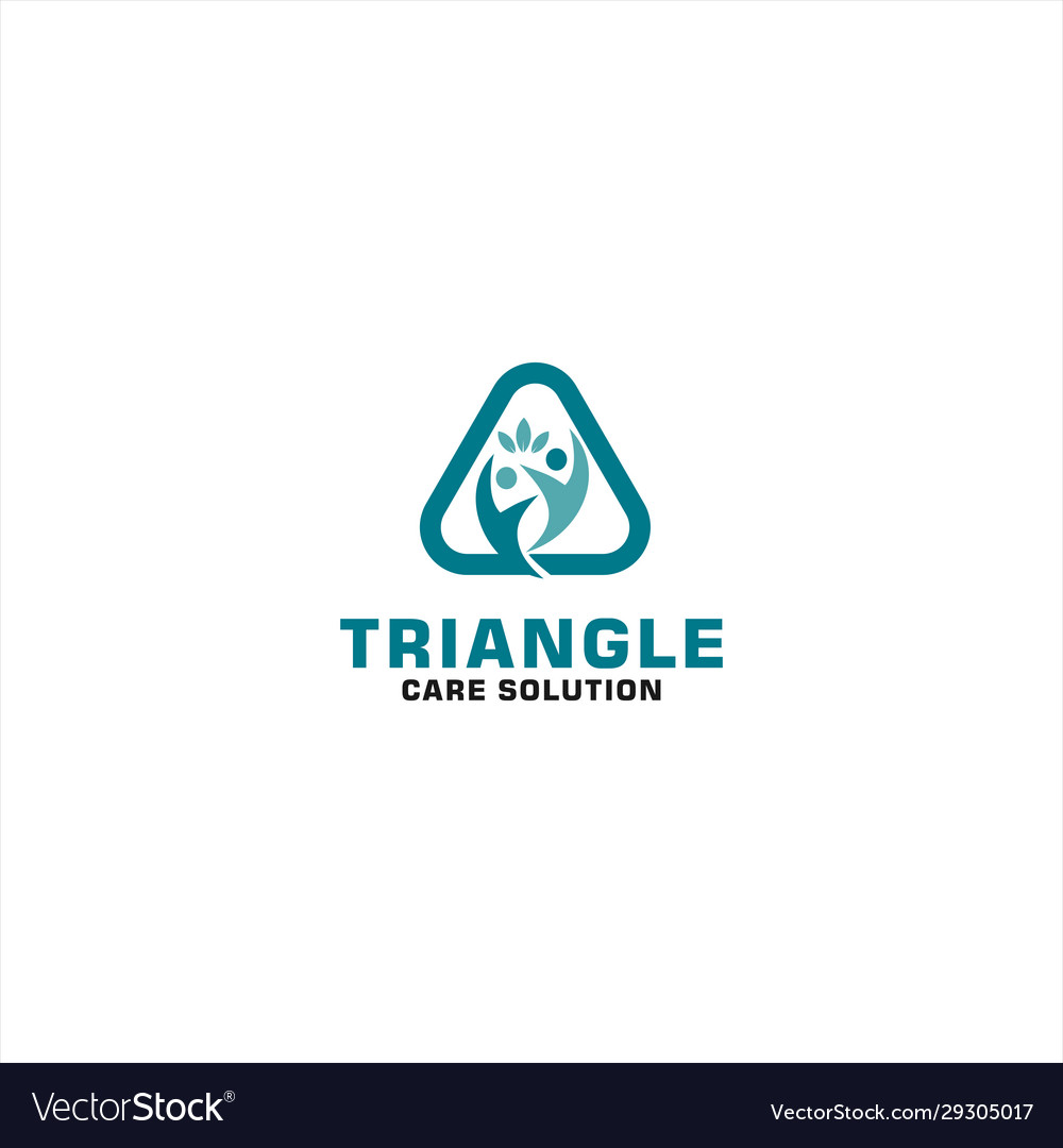 Triangle human abstract logo design vector image Triangle human abstract logo design