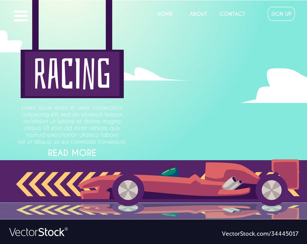 Website page banner template for car speed racing