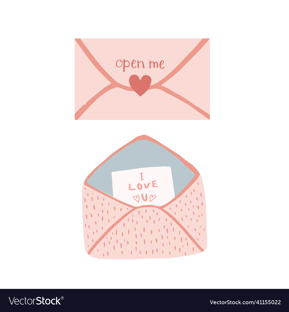 Be mine romantic letter and envelope for st