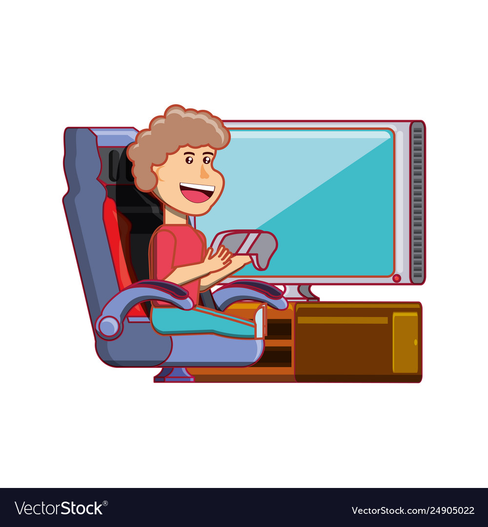 Free Vector  Character playing videogame