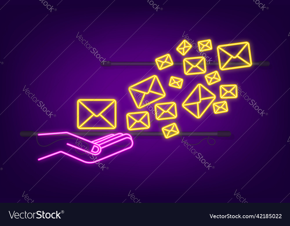Envelope with a newsletter concept open message