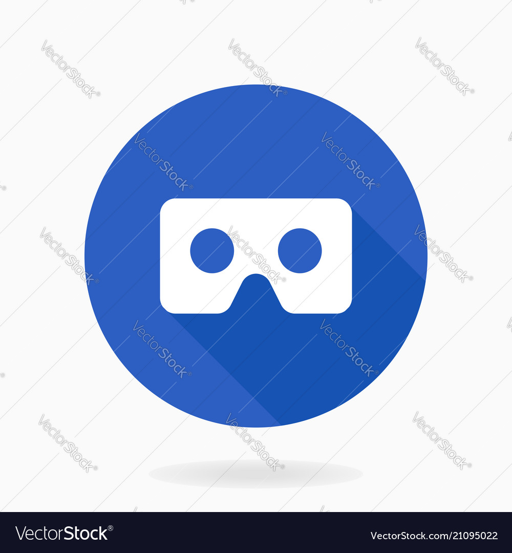 Fine flat icon with vr logo Royalty Free Vector Image