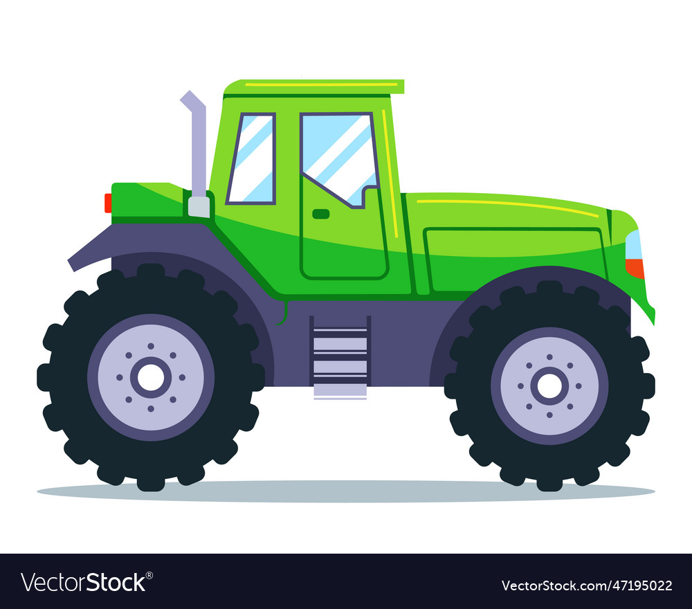 Green tractor for agricultural work Royalty Free Vector