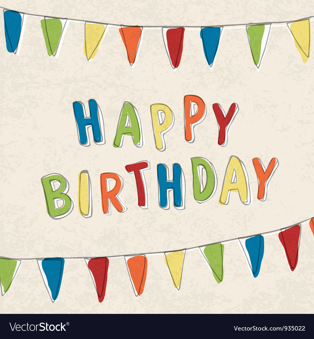 Happy birthday card Royalty Free Vector Image - VectorStock