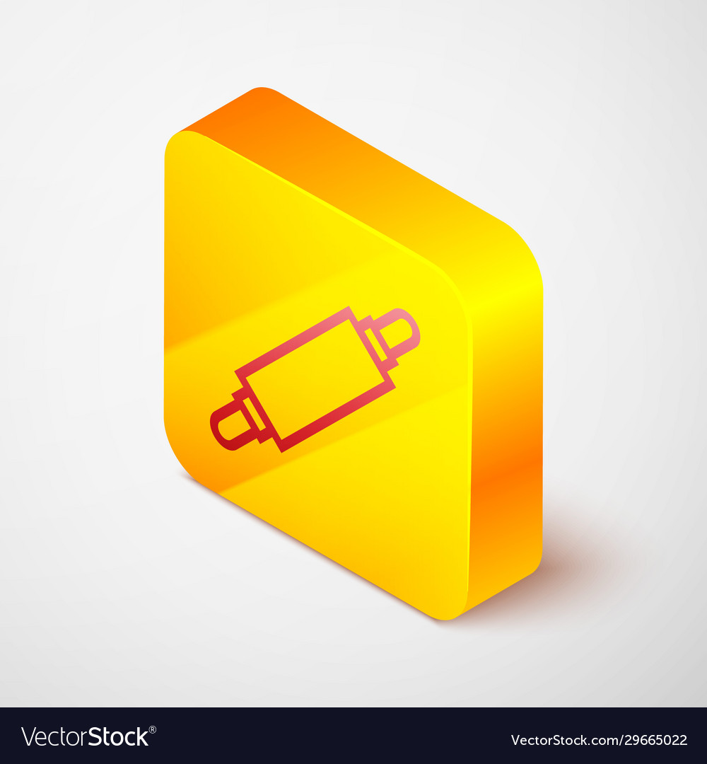 Isometric line rolling pin icon isolated on grey