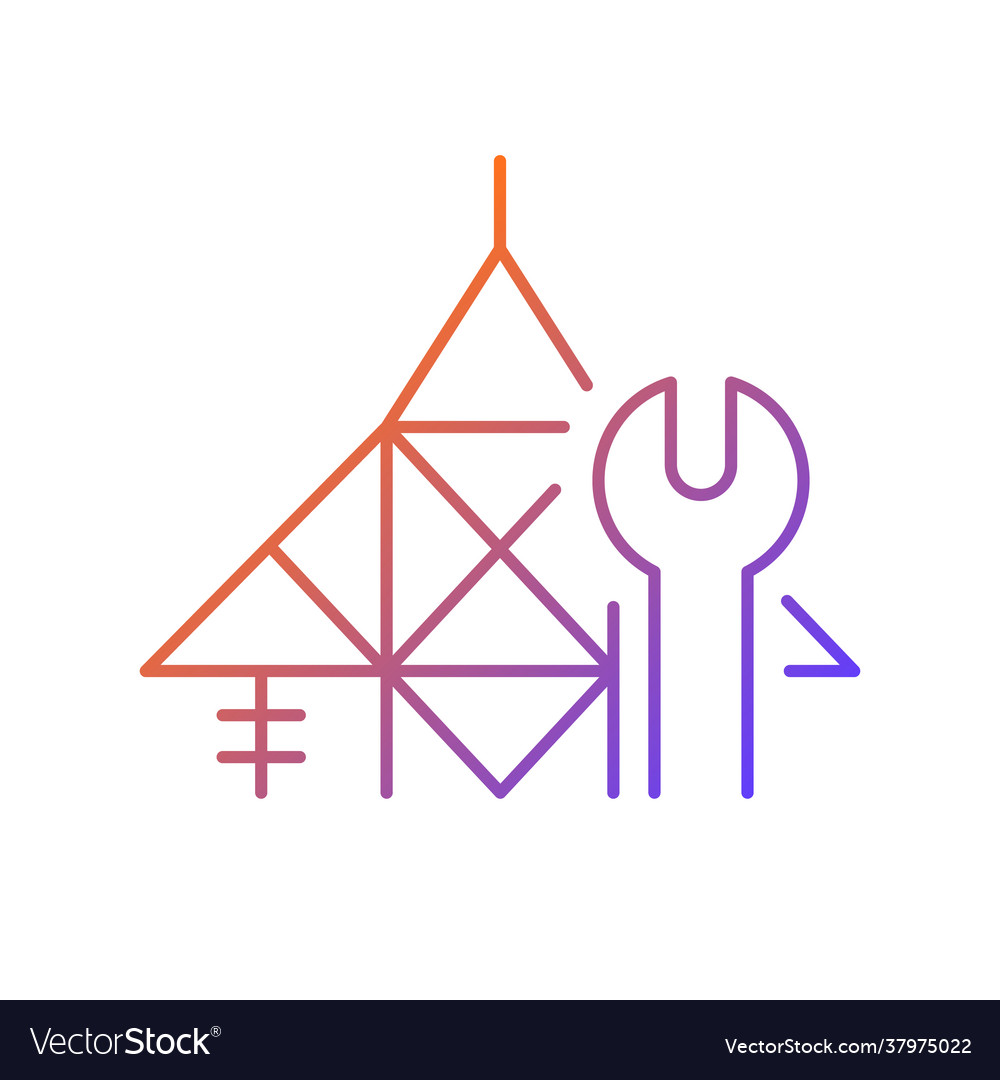 Power line repair gradient linear icon