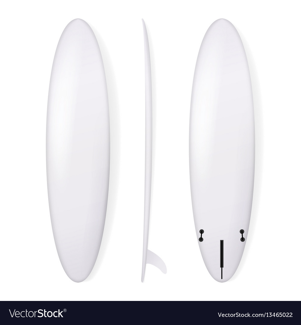 Realistic surfboard blank of surfing board vector image Realistic surfboard blank of surfing board