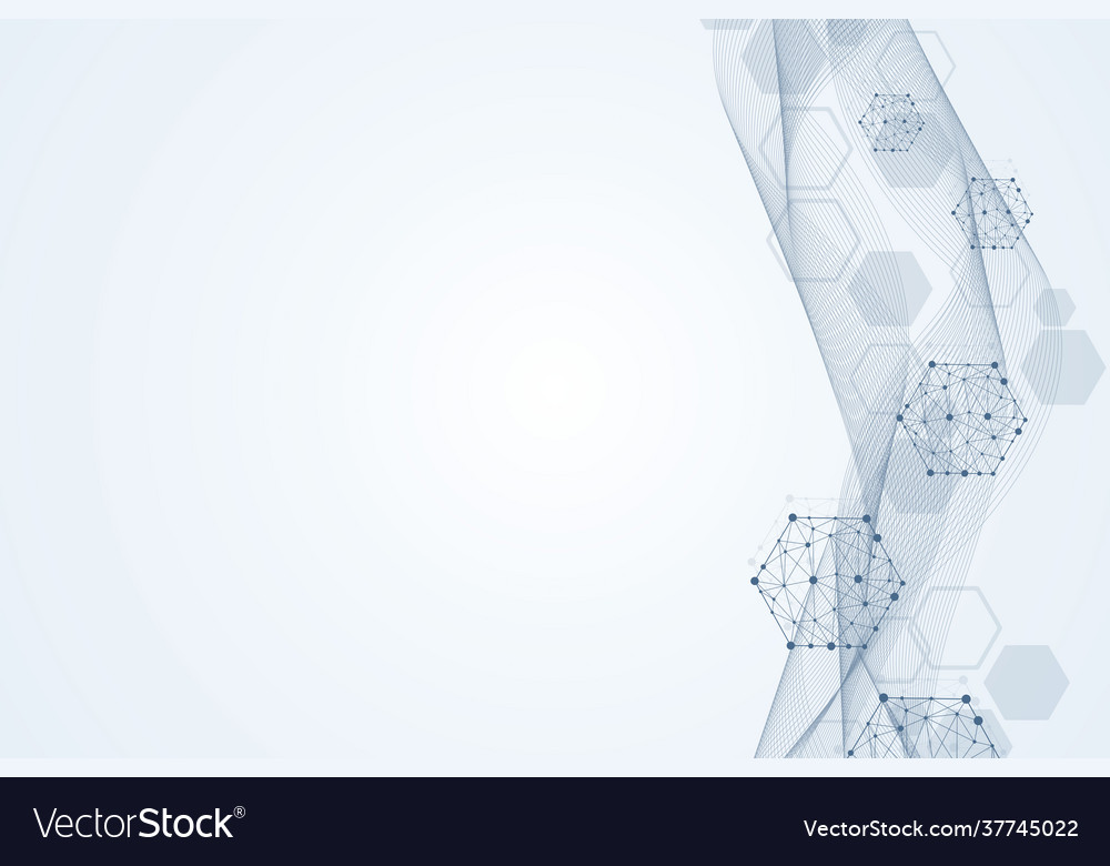 Science network pattern connecting lines and dots vector image Science network pattern connecting lines and dots