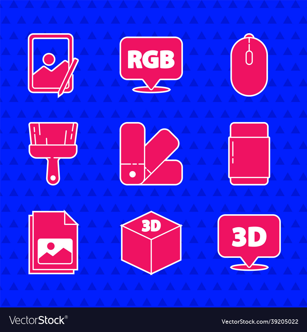 Set color palette guide isometric cube speech