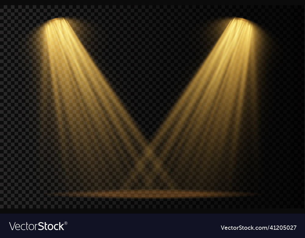 A yellow lighting spotlight golden projector light