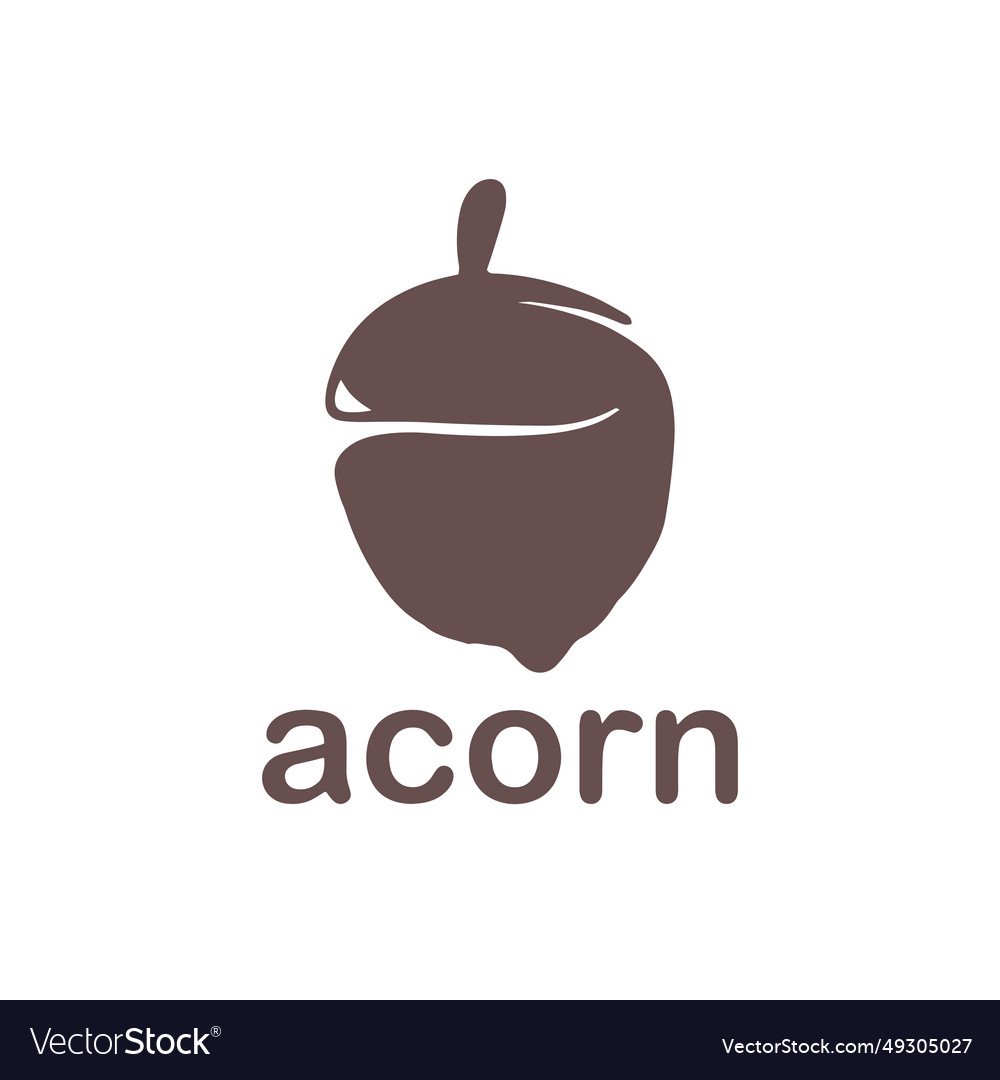 Acorn logo template design with leaves