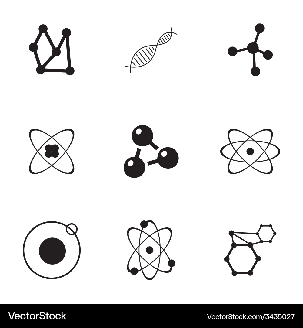 Atom icon set Royalty Free Vector Image - VectorStock
