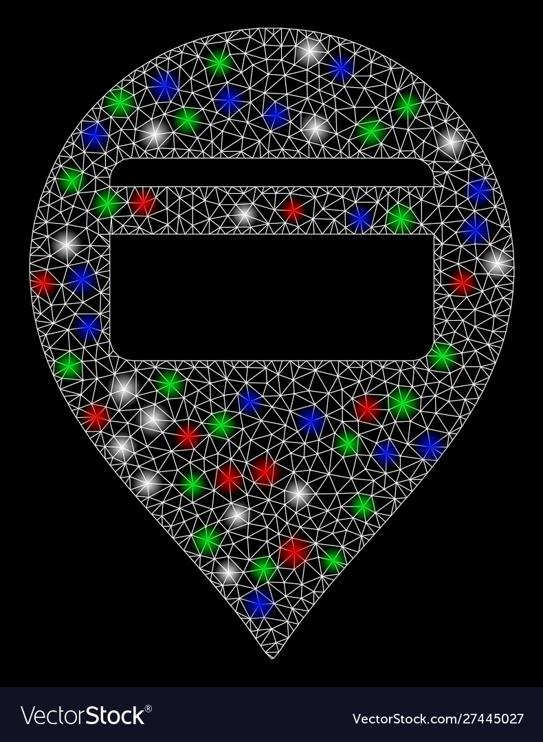 Bright mesh 2d credit card pointer with flash vector image Bright mesh 2d credit card pointer with flash