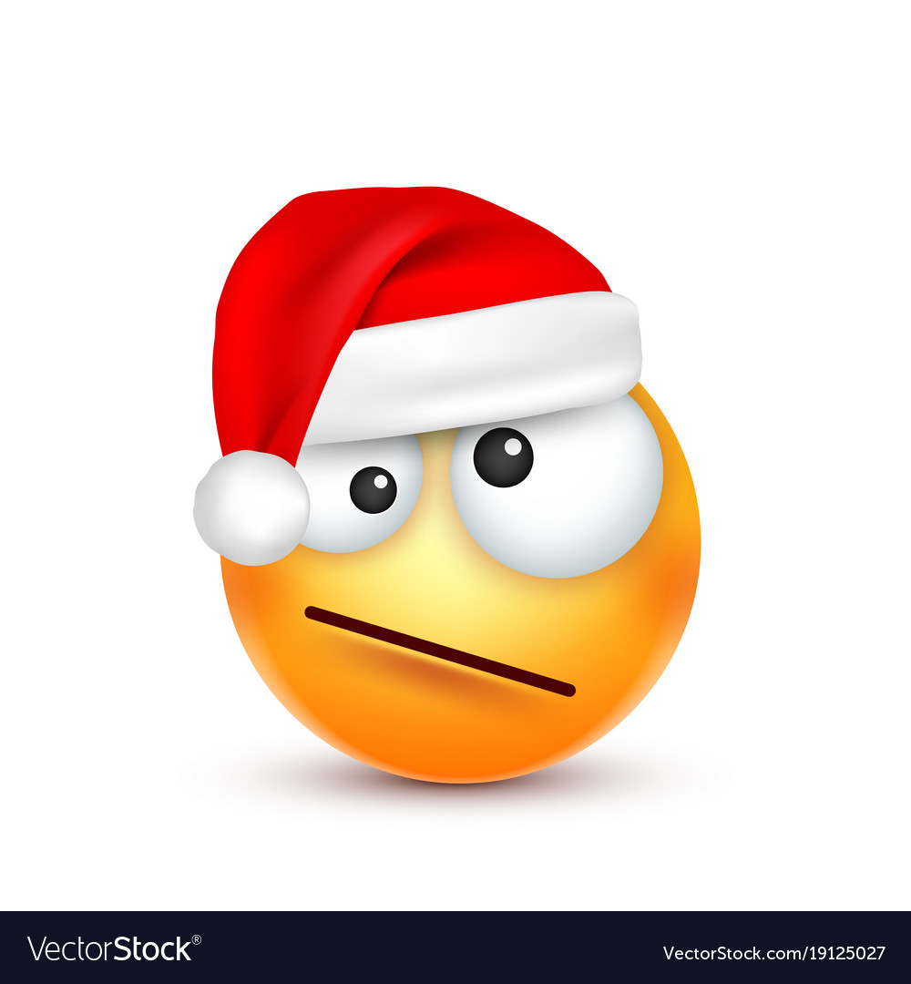 Christmas hat and smiley Royalty Free Vector Image