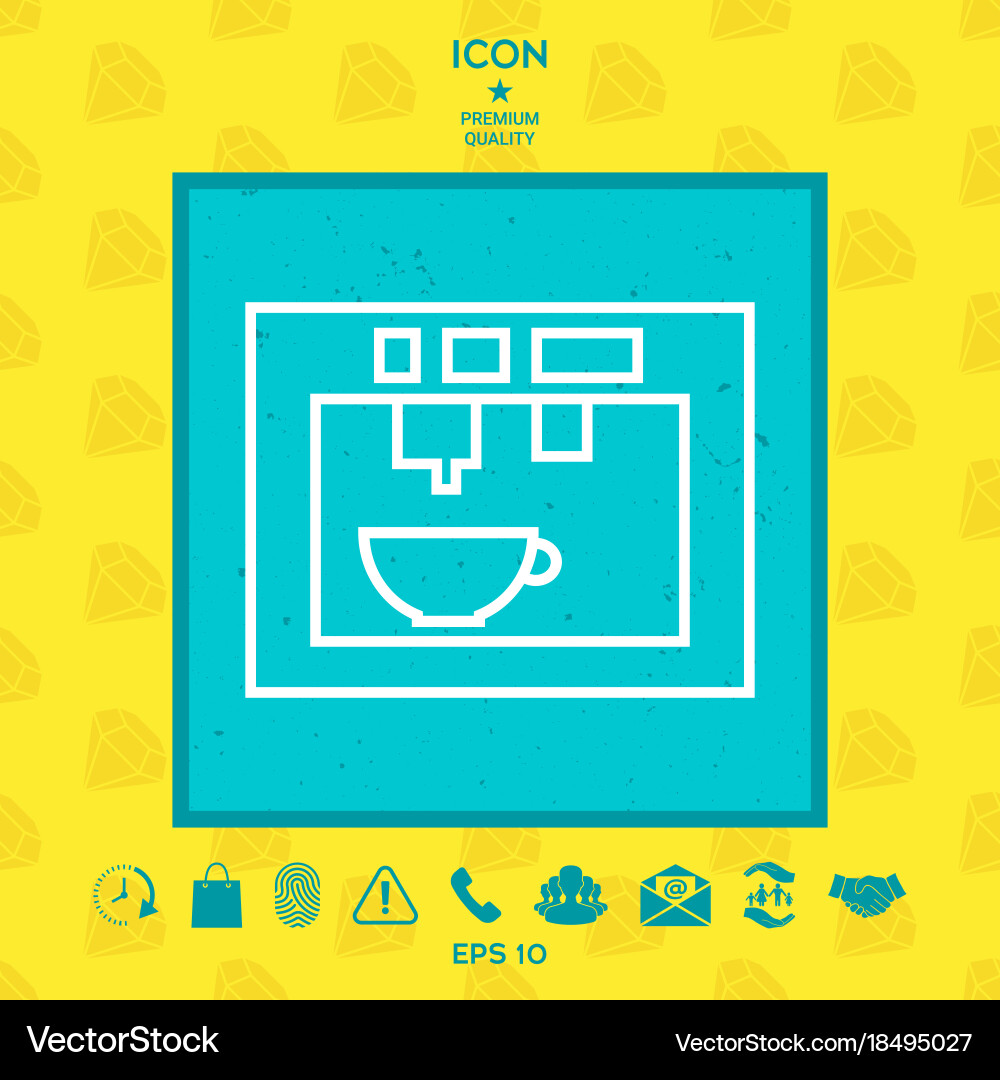 Coffee machine maker linear icon Royalty Free Vector Image