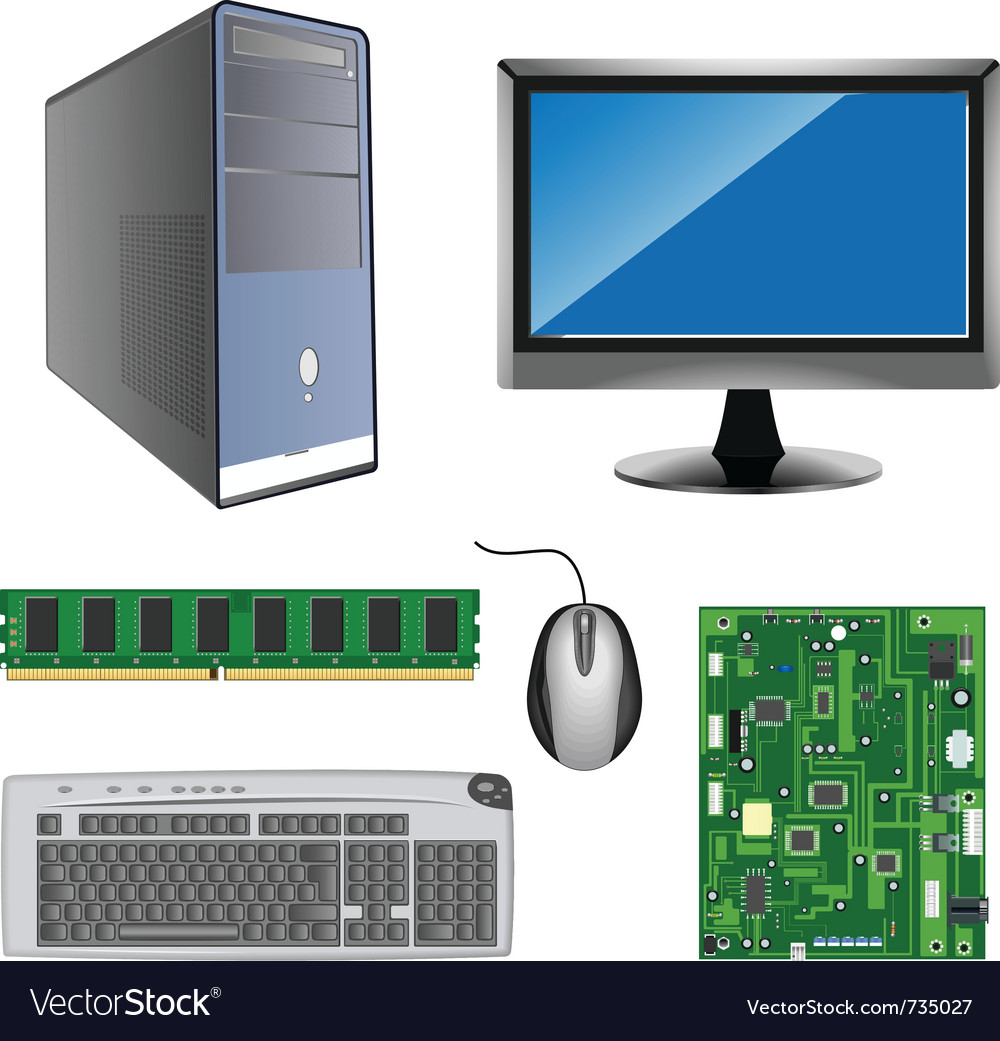 Computer parts Royalty Free Vector Image - VectorStock