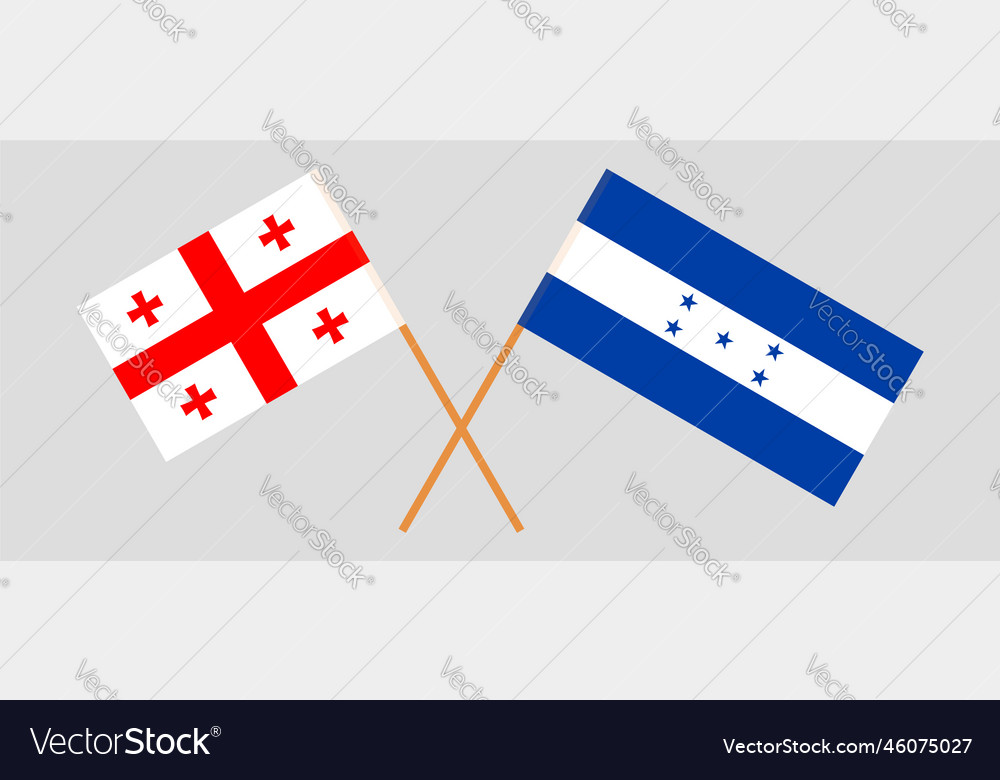 Crossed flags of georgia and honduras