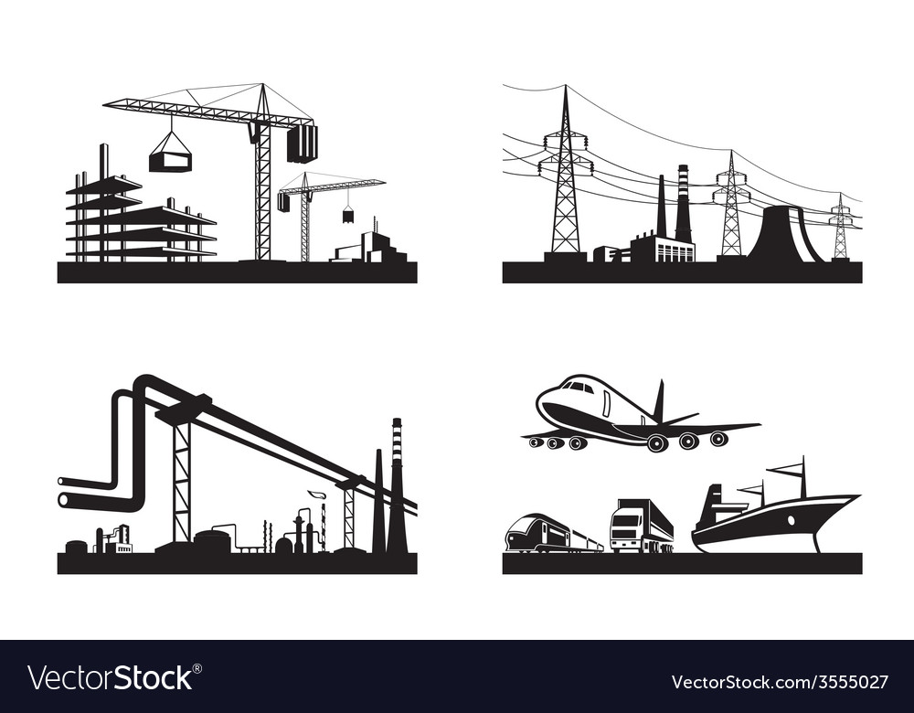 different-types-of-industries-royalty-free-vector-image