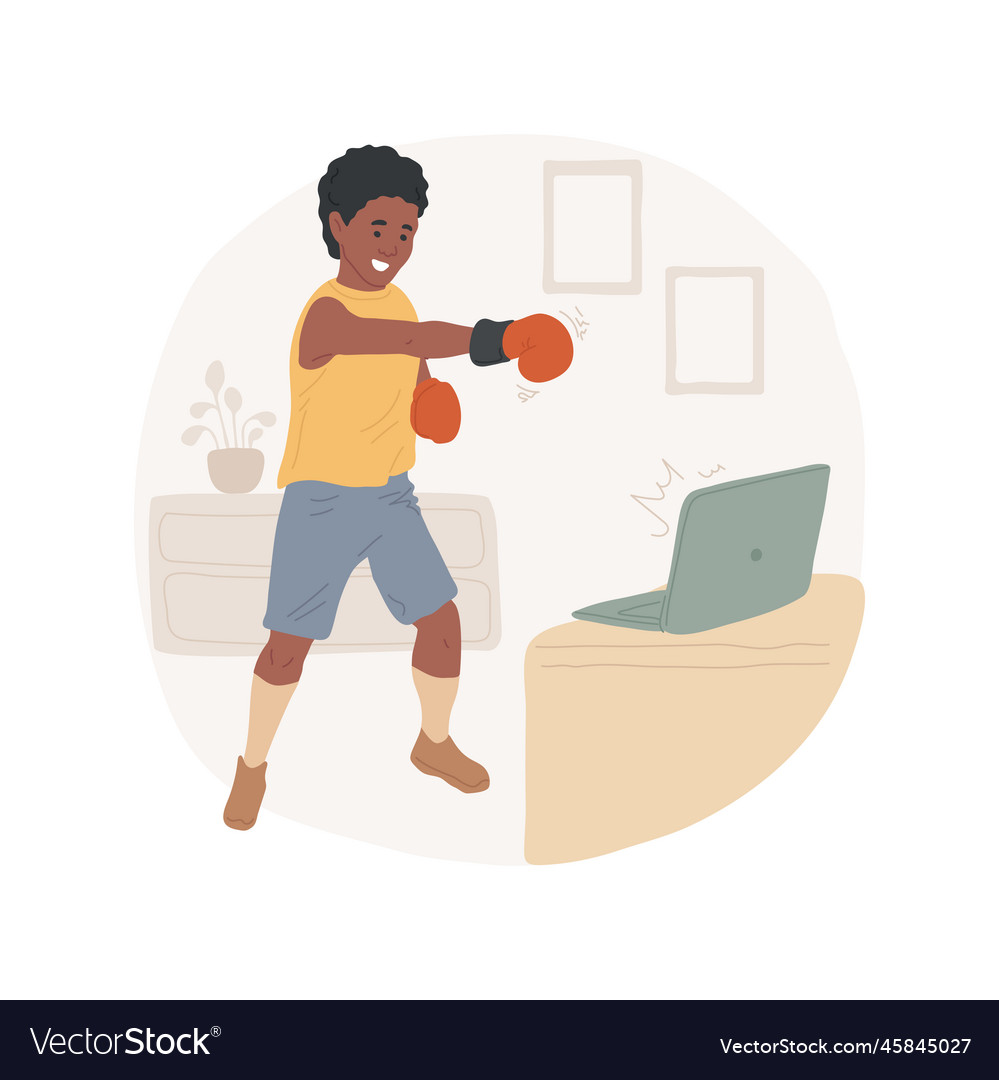 Kickboxing isolated cartoon Royalty Free Vector Image