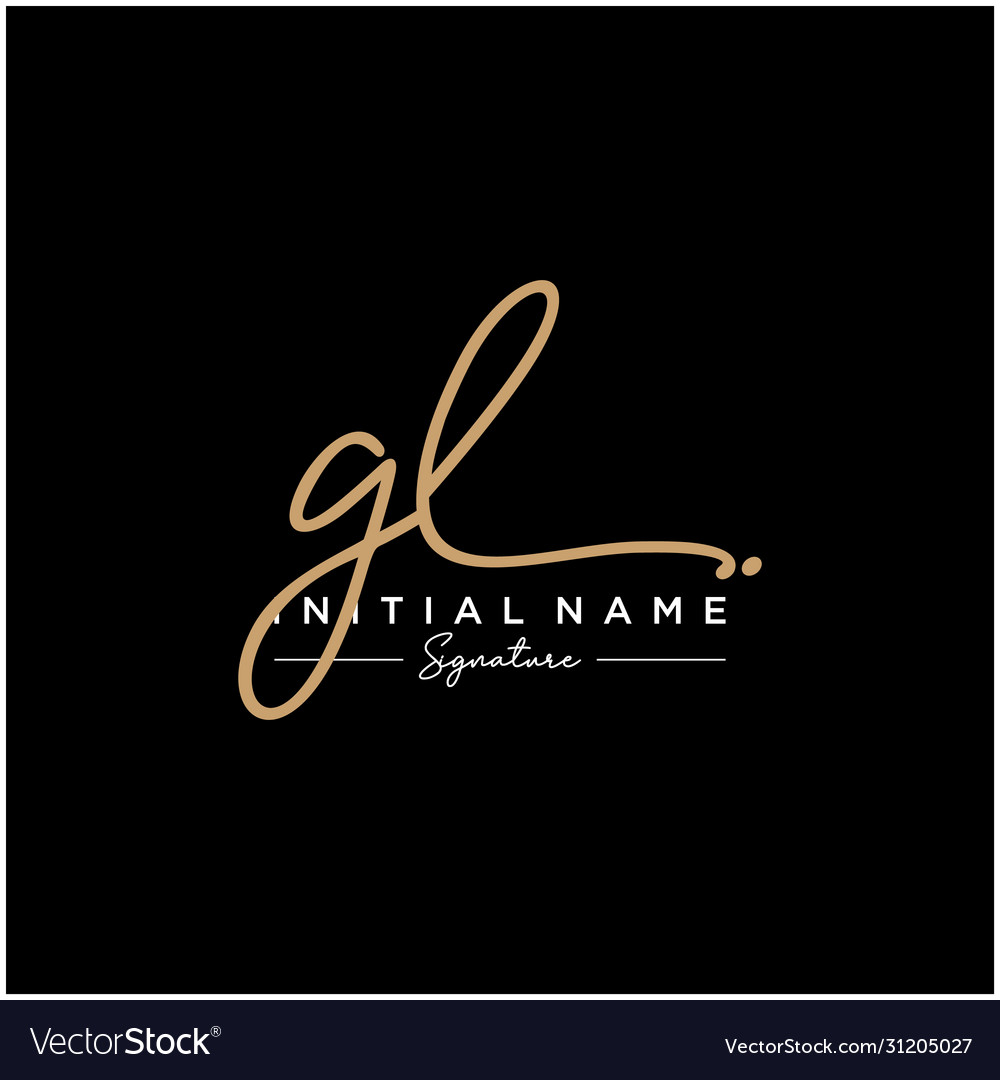 Letter gl signature logo template Royalty Free Vector Image