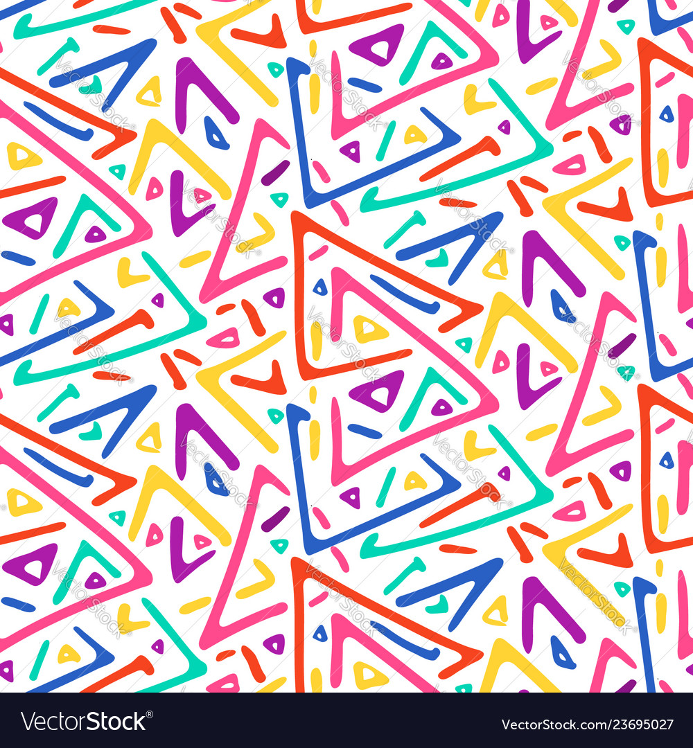 Light colorful sketch triangles seamless pattern
