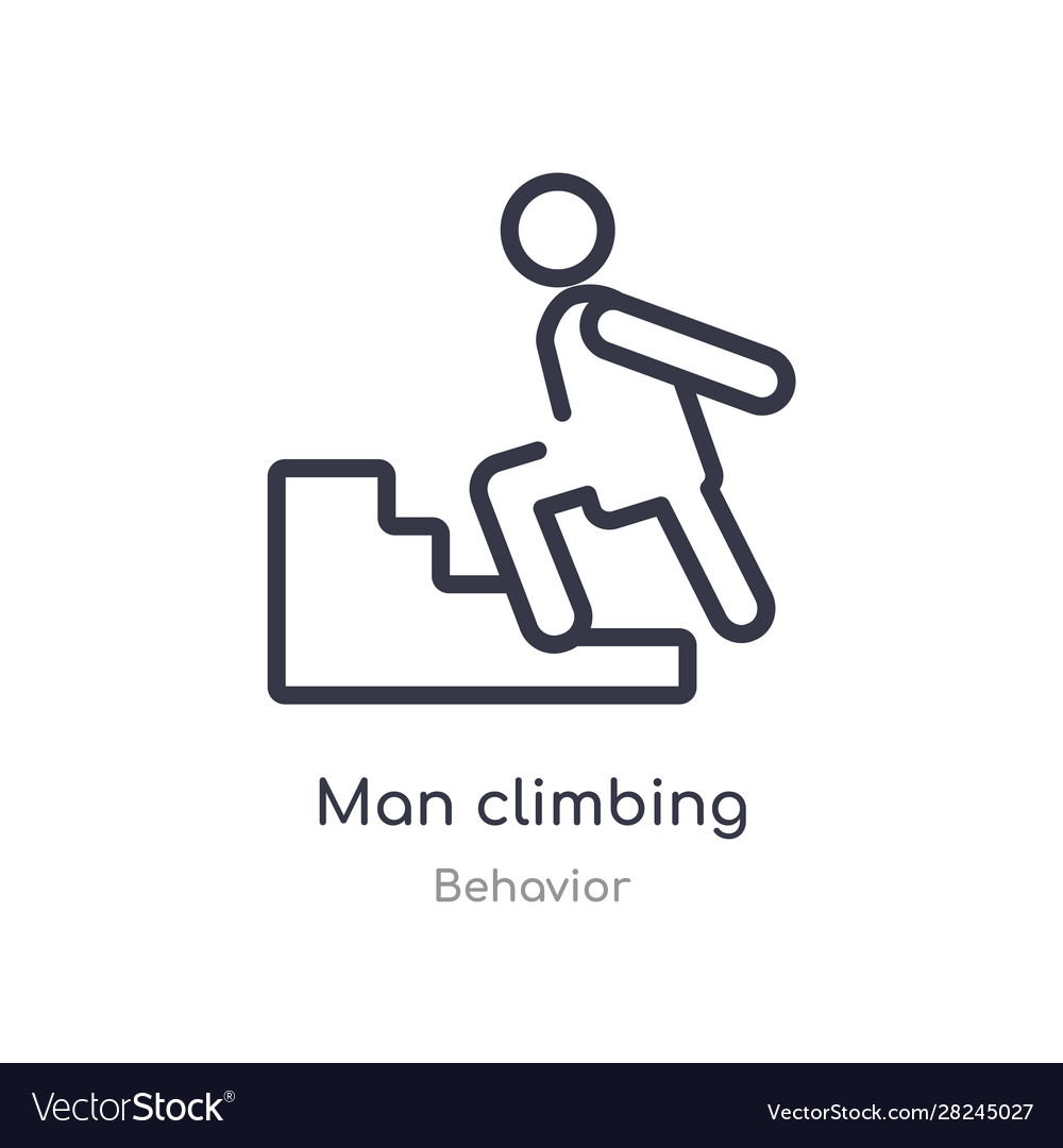 Man climbing outline icon isolated line from