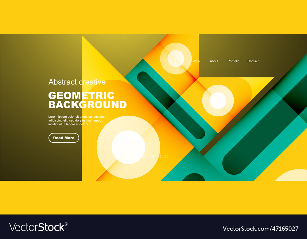 Minimal landing page geometric shapes business