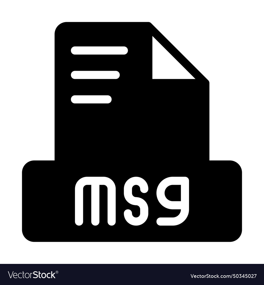 Msg Datei-Symbol solide Stil einfaches Design Dokument vector image Msg Datei-Symbol solide Stil einfaches Design Dokument