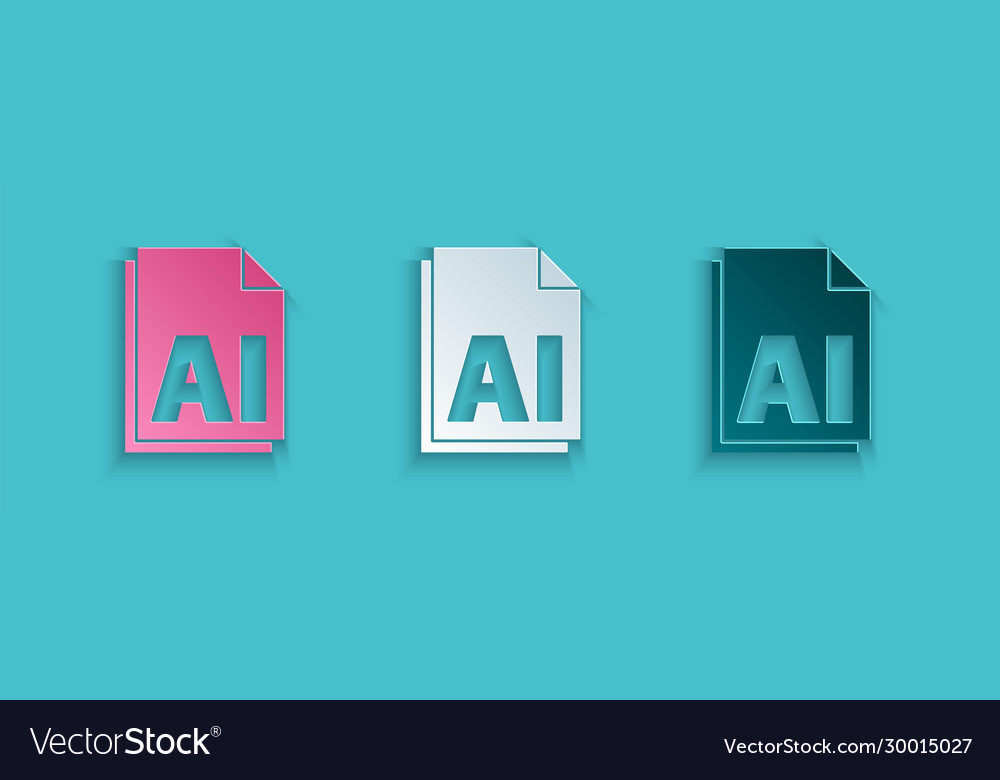 Paper cut ai file document download button