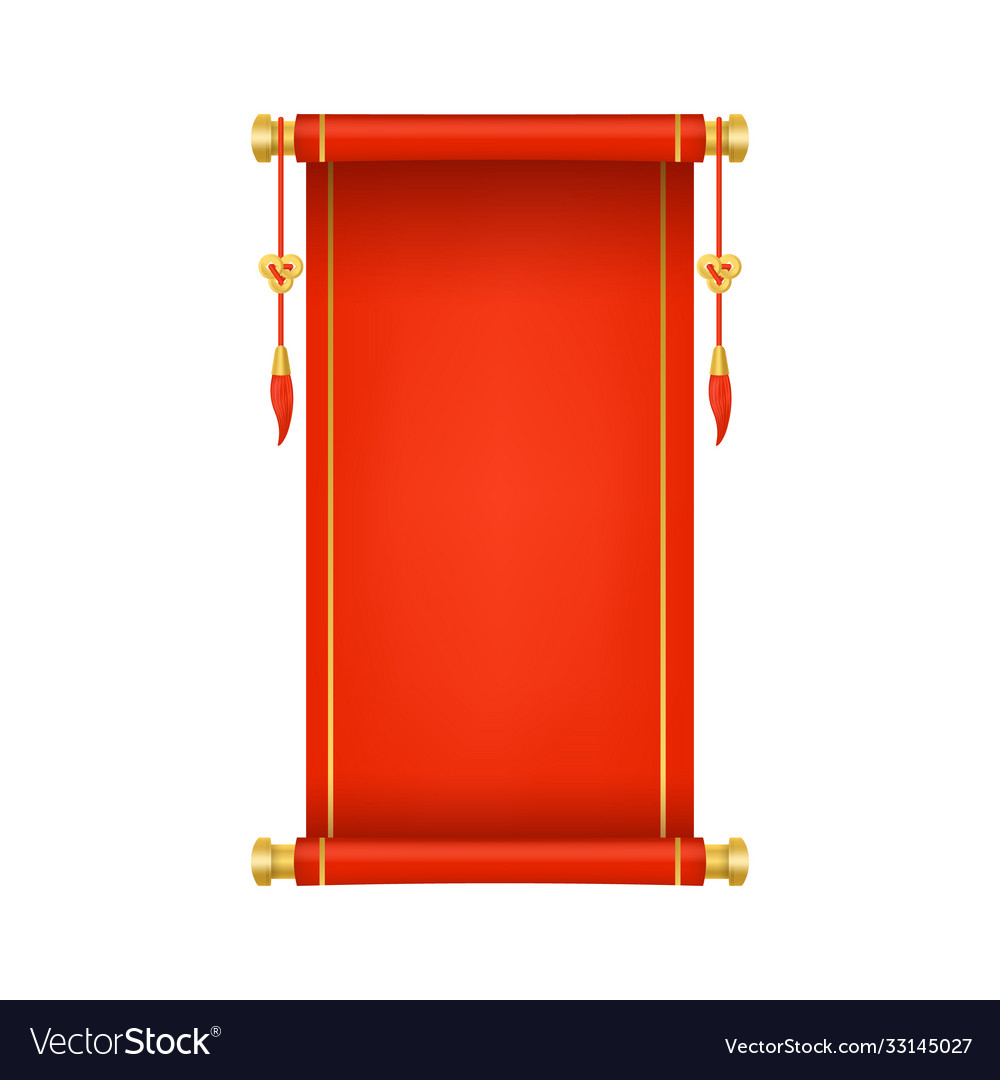 Red Chinese Scroll - 3D Render