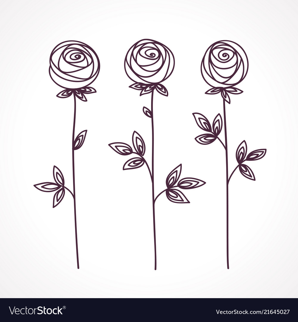 Rose stylized flower symbol