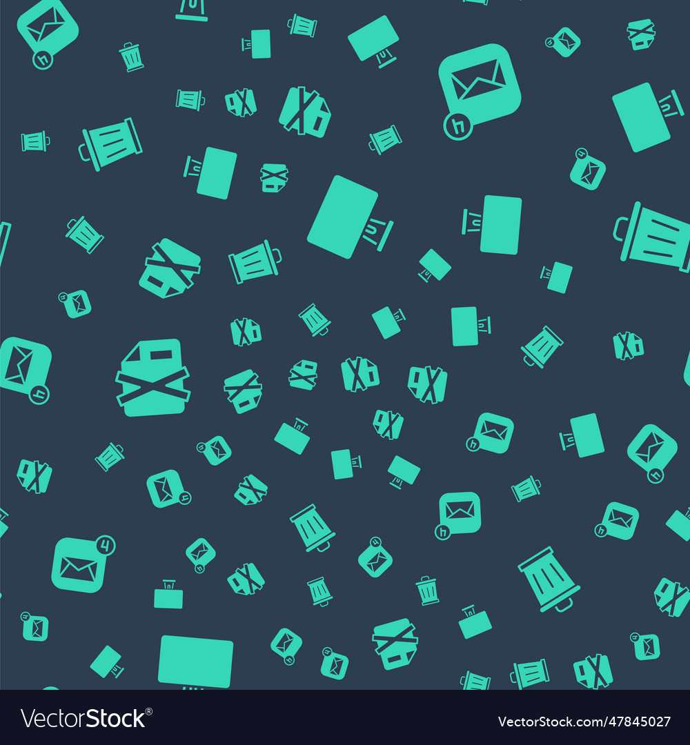 Set computer monitor envelope delete file vector image Set computer monitor envelope delete file